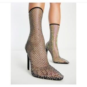 Simmi London Diamante Mesh Knee Boots
